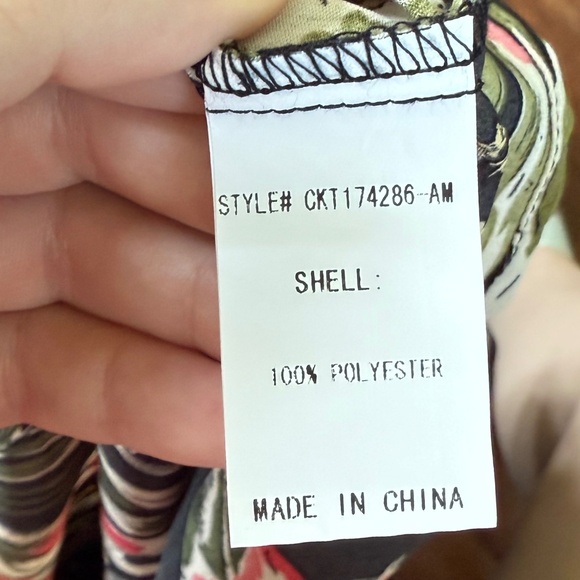 NWT Code x Mode Women’s Multicolored Floral Tie-Front Long Sleeve Blouse size XL - Picture 3 of 6